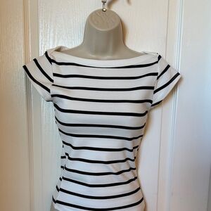 Striped Black and White Top